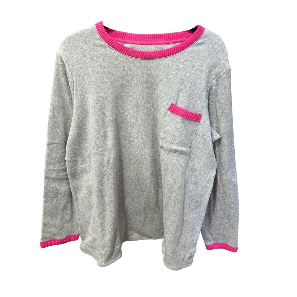 Cuddl Duds Fleece Pajama Set Womens PXL Gray Pink Snowflake Fair Isle 2pc NWT